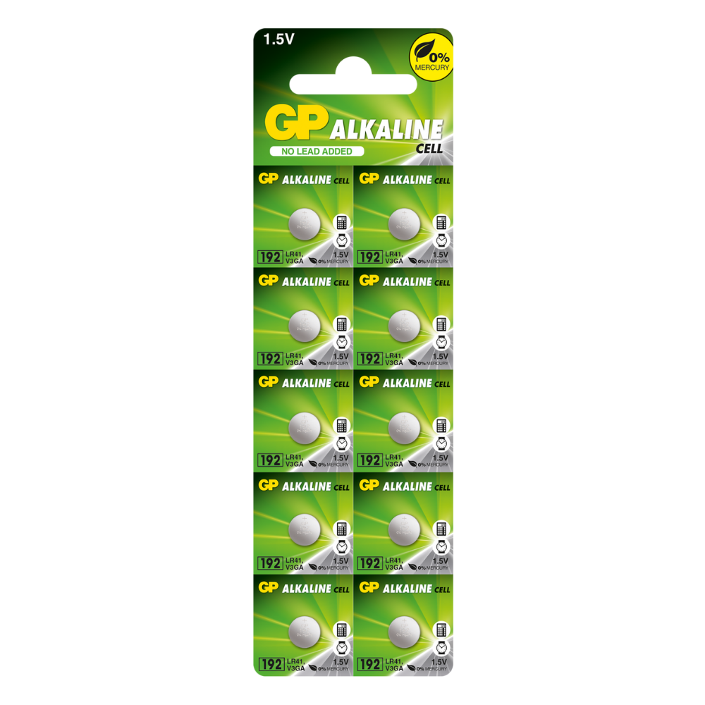 BATERIA ALCALINA LR41-C5 10 UNDS 192F-2C5 GP LR41-C5