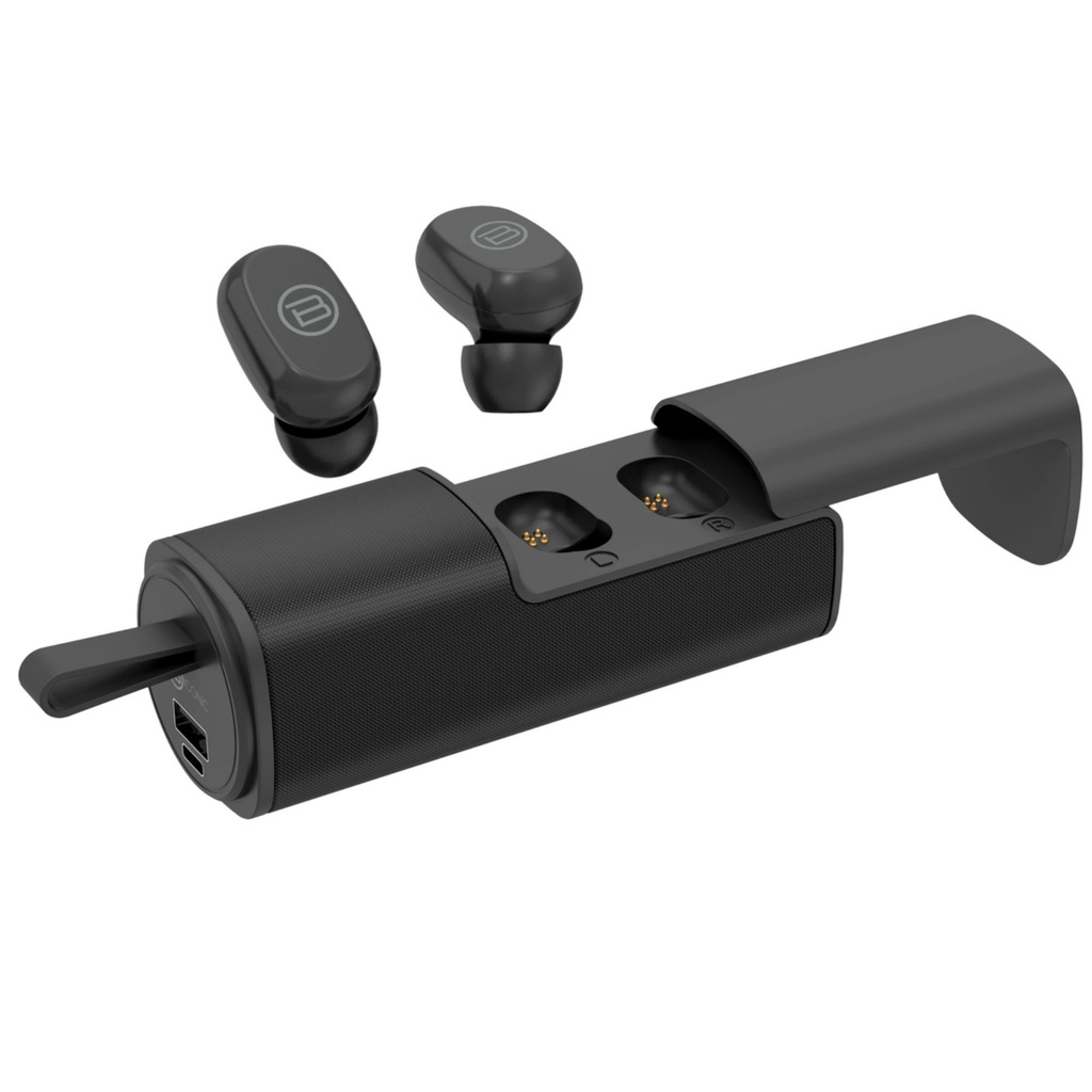 PARLANTE RECARGABLE KIT 3 EN 1 PORTATIL/BATERIA PORTATIL/AUDIFONOS GOOGLE PLAY/SIRI 84 HRS NEGRO BC-AU-BE-154-BK BICONIC BC-AU-BE-154-BK
