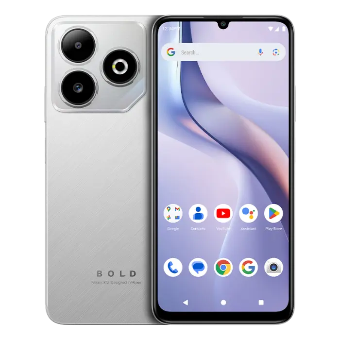 Celular Blu K12 LTE 128GB 4GB-RAM Plateado K0230WWSLV