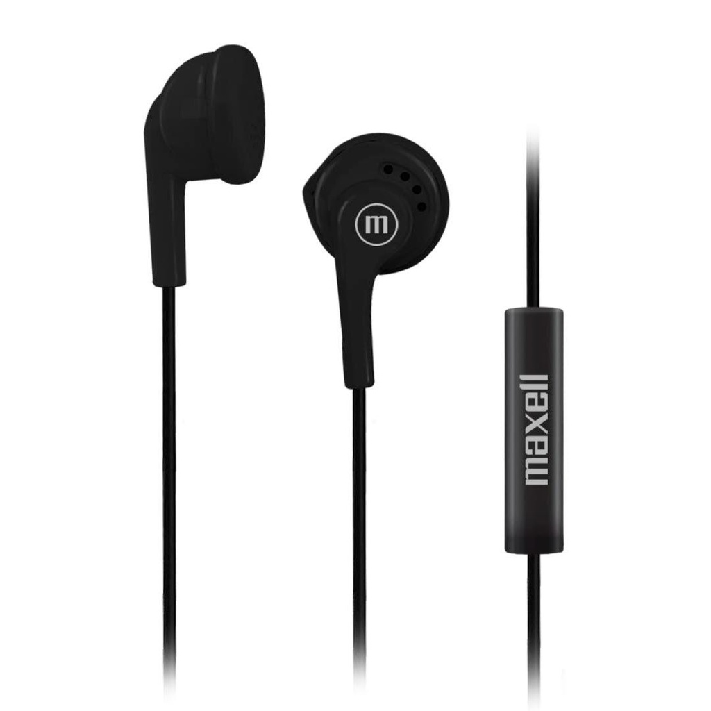 MAXELL 347360 AUDIFONO PASTILLA ESTEREO MIC NEGRO 347360