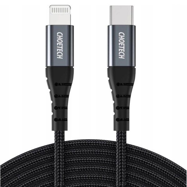 Cable Lightning a USB-C (Certif. MFi) 2mts, IP0041 negro IP0041-BK