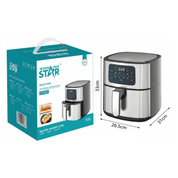 FREIDORA DE AIRE WINNING STAR ST-2041 1400W 5.5L CON DIGITAL KQZG-714-WST-110V-15780