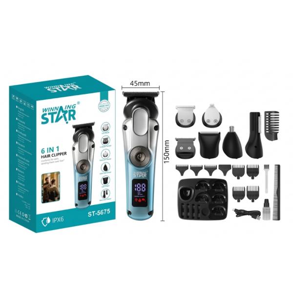 CORTADORA DE CABELLO WINNING STAR ST-5675 6 EN 1 10W LFJ-1232-WST-15775