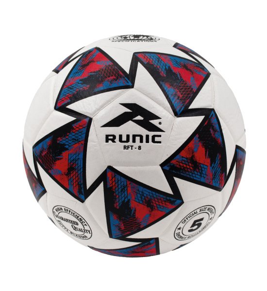 BALON FUTBOL RUNIC N5 WT BK RD BL