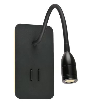 Luz de Lectura LED Pared 7 W Dirigible con Marco de Luz 2.8 W, Luz Cálida Brillante