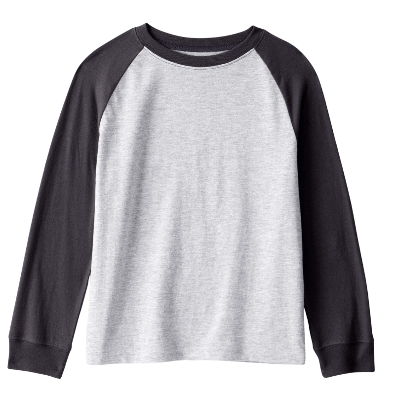 Camiseta manga larga gris con mangas negro para niño