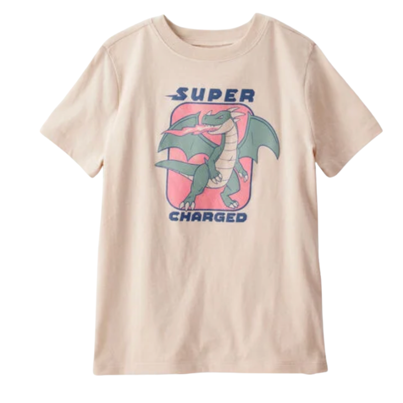 Camiseta dragón super charged para niño 🐉⚡