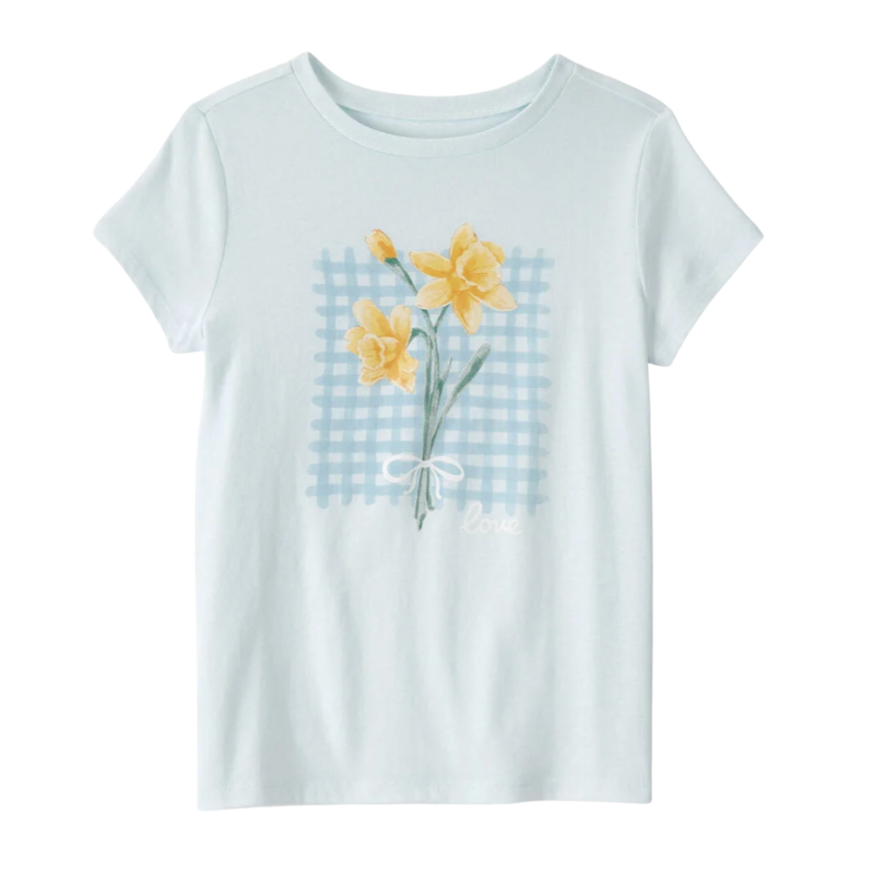 Blusa floral azul pastel para niña