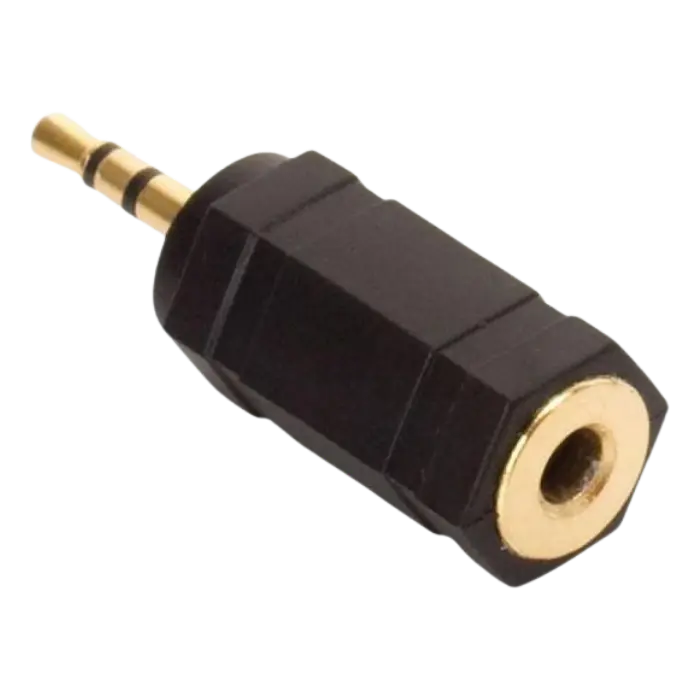 Adaptador Jack Steren 3.5mm a 2.5mm Estereo Negro/Dorado 252-140