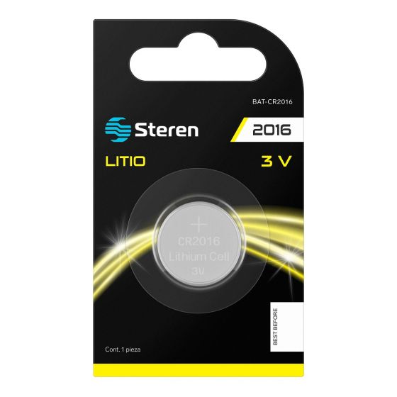 BATERIA DE LITIO Steren DE 3 VOLTS 80MAH TIPO BOTON BAT-CR2016