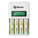 Cargador de Baterías Inteligente Steren AA/AAA Blanco CRG-200