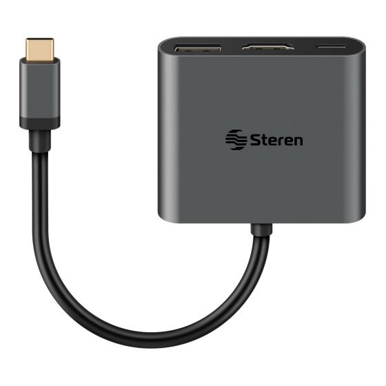 ADAPTADOR Steren USB C A HDMI / USB 3.0 / USB C USB-471
