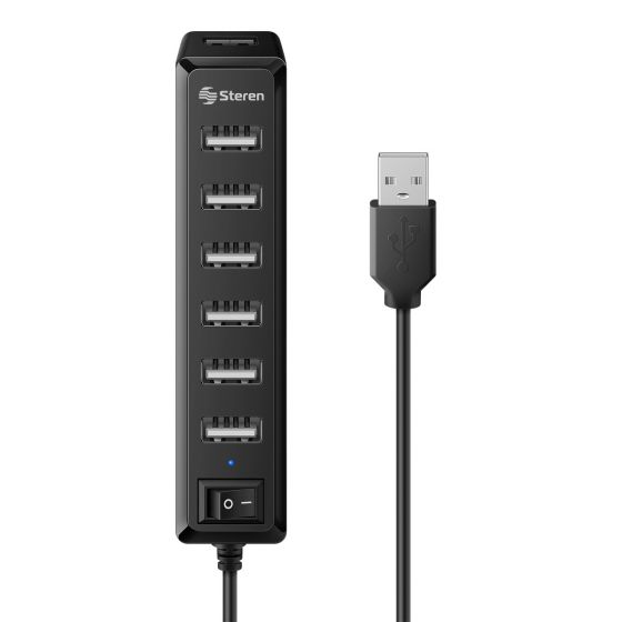 HUB DE 7 PUERTOS USB 2.0 C/ELIMINADOR USB-537