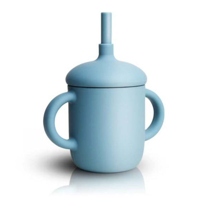 Vaso de silicón con pajilla celeste-3D2 MNTCE