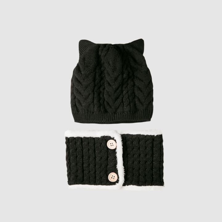 Gorrito + bufanda negro-2C1 ZP033N