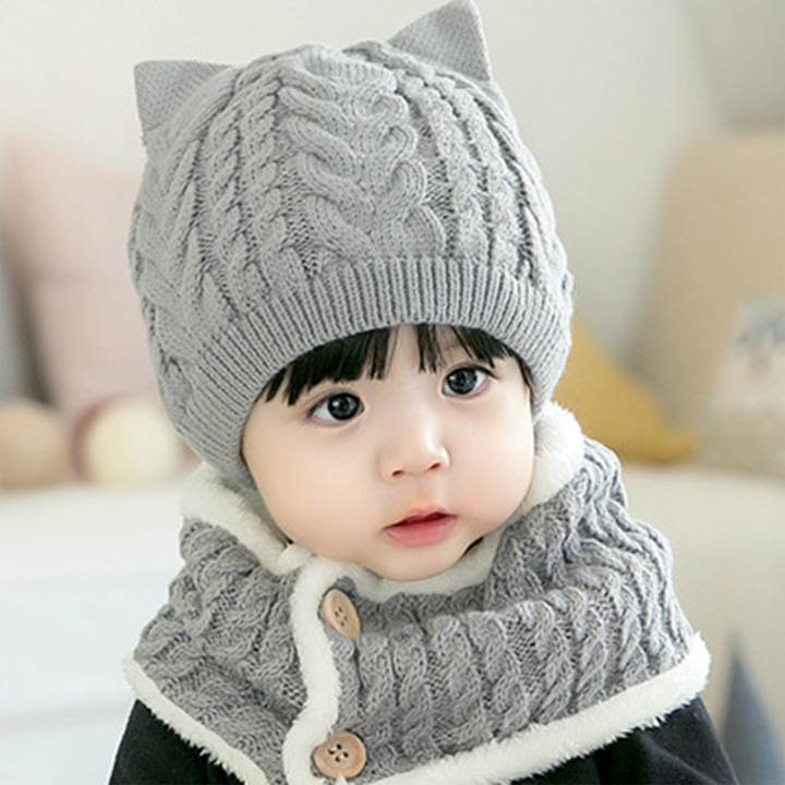 Gorrito + bufanda gris-2C1 ZP033G