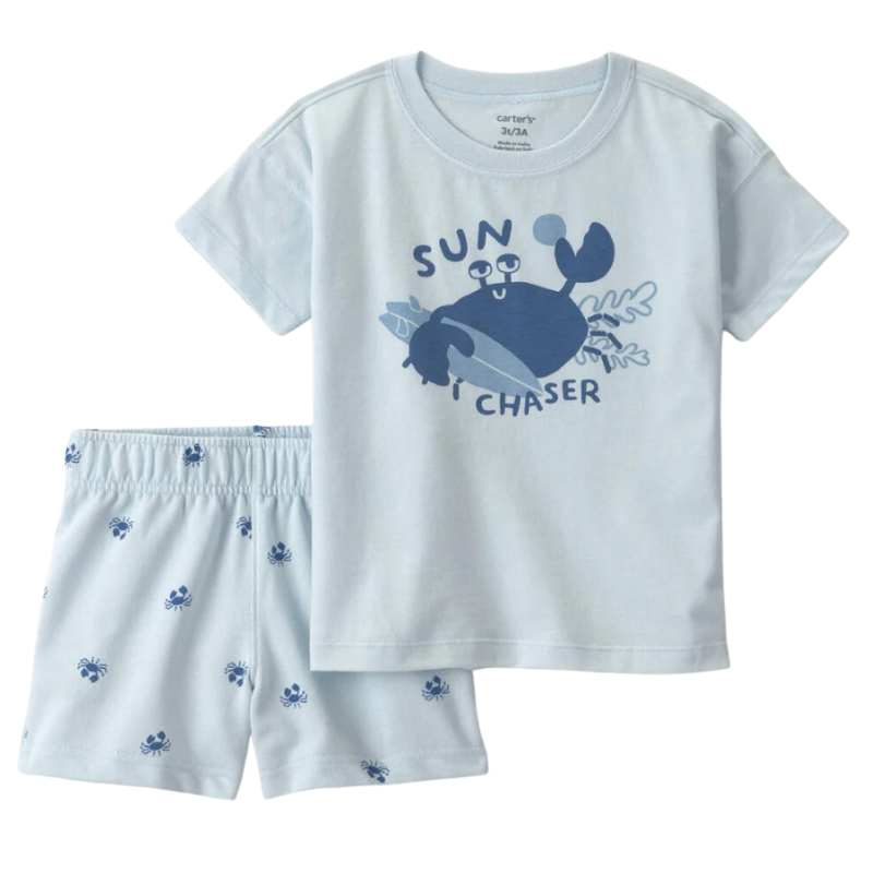 Conjunto 2 piezas cangrejito para niño 🦀☀️