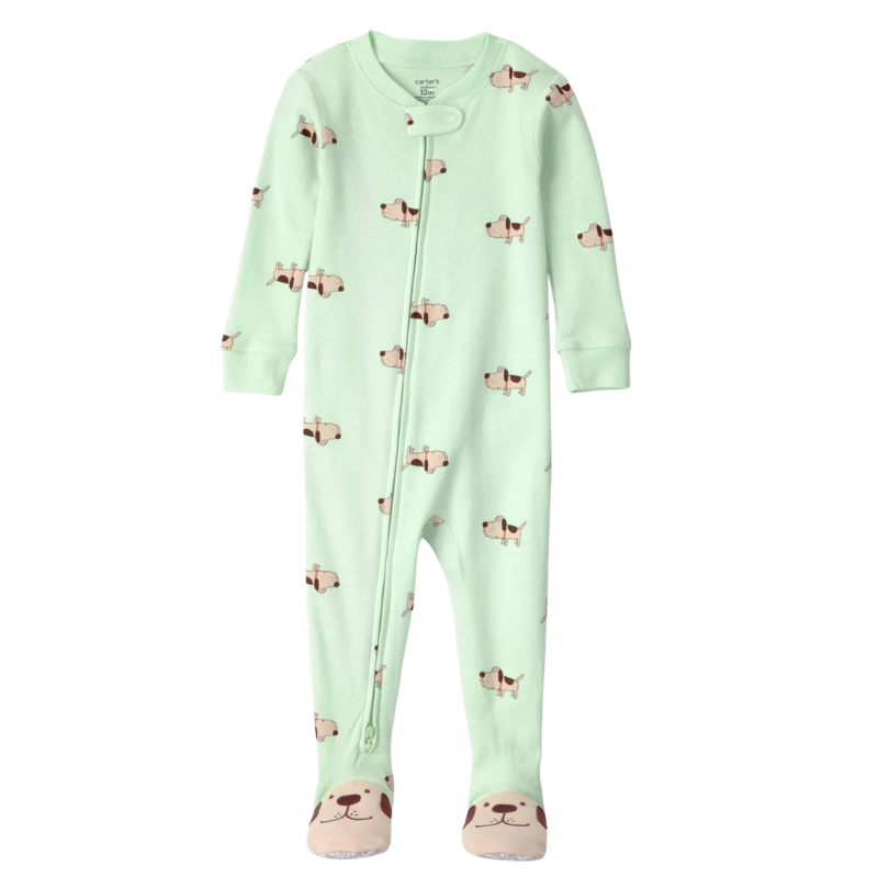 Pijama enteriza perritos verde menta para bebé 🐶💚