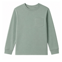 Camiseta manga larga verde con bolsillo para niño