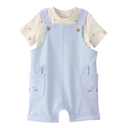 Conjunto de 2 piezas para bebito con camiseta y overol corto celeste