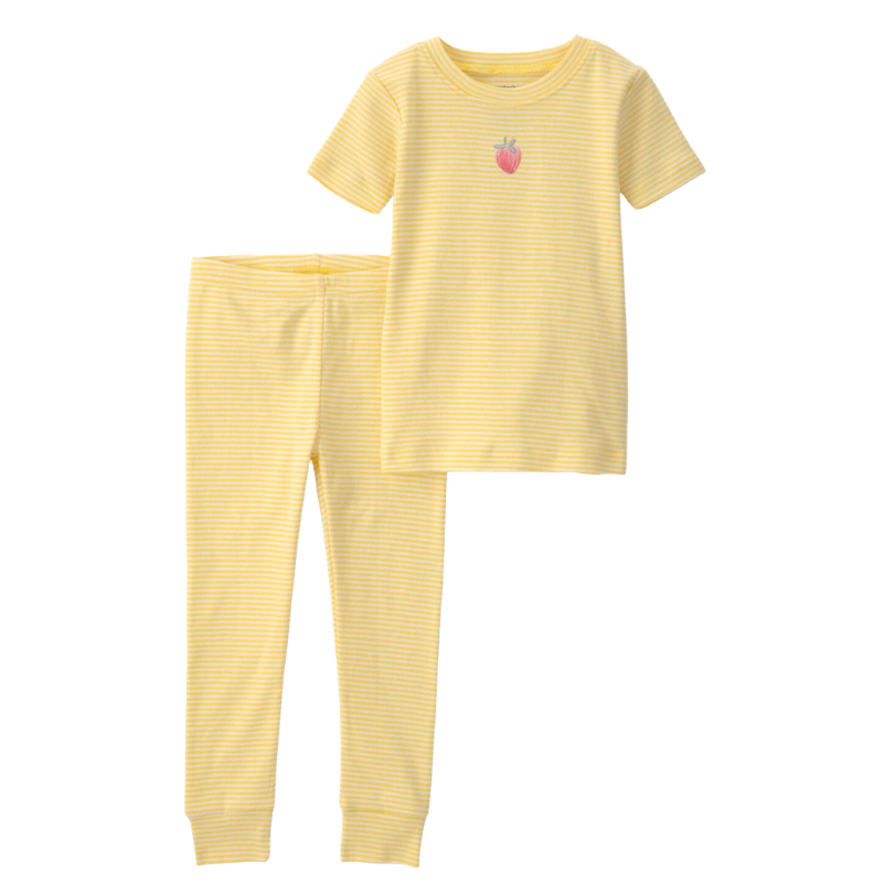 Pijama de 2 piezas de algodón con fresitas para niña