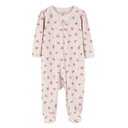 Pijama rosada con zipper de doble vía para bebé floral
