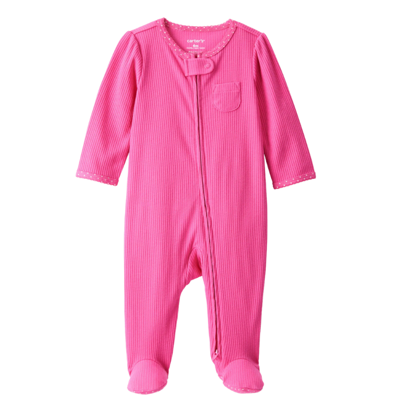 Pijama rosada con zipper de doble vía para bebé 🩷✨