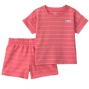 Conjunto de camiseta y short a rayas para niño