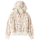 Abrigo afelpado con estampado animal print para niña