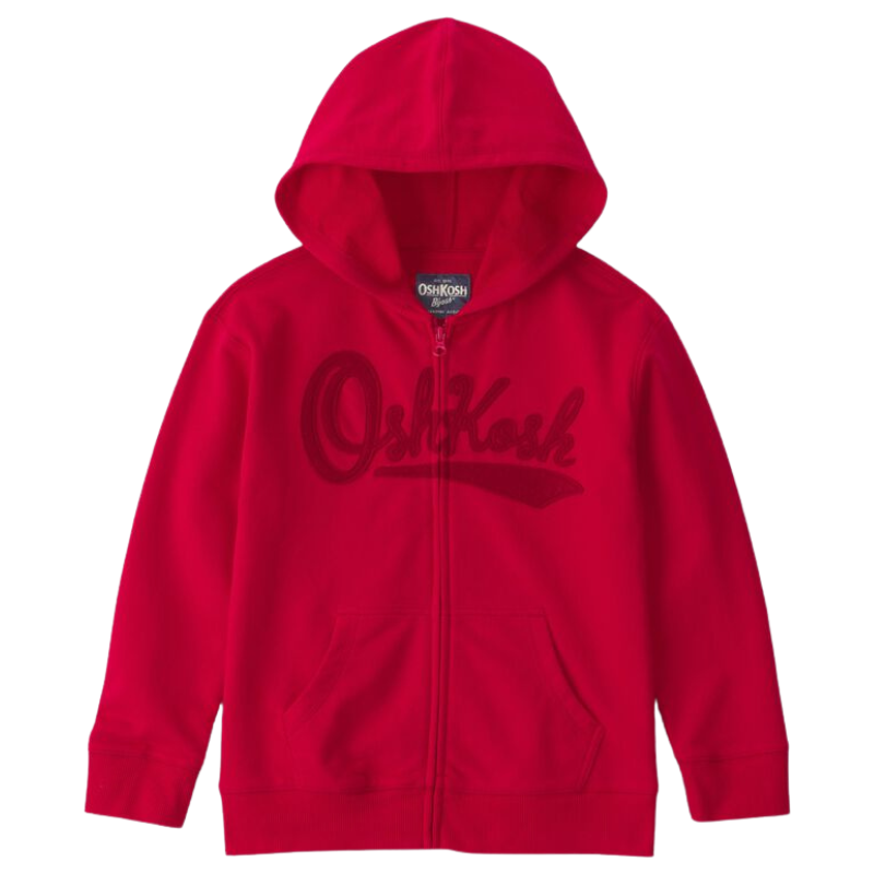 Abrigo rojo con gorro y cierre para niño