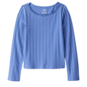Blusa de manga larga con tejido pointelle para niña