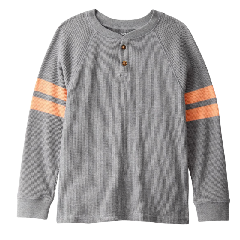 Camiseta térmica Henley de manga larga para niño