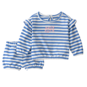 Conjunto de 2 piezas con blusa y short para bebita