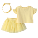 Conjunto de 3 piezas con blusa, enagua de tul y bincha para bebita