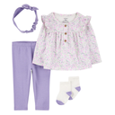 Set de 4 piezas floral para bebita