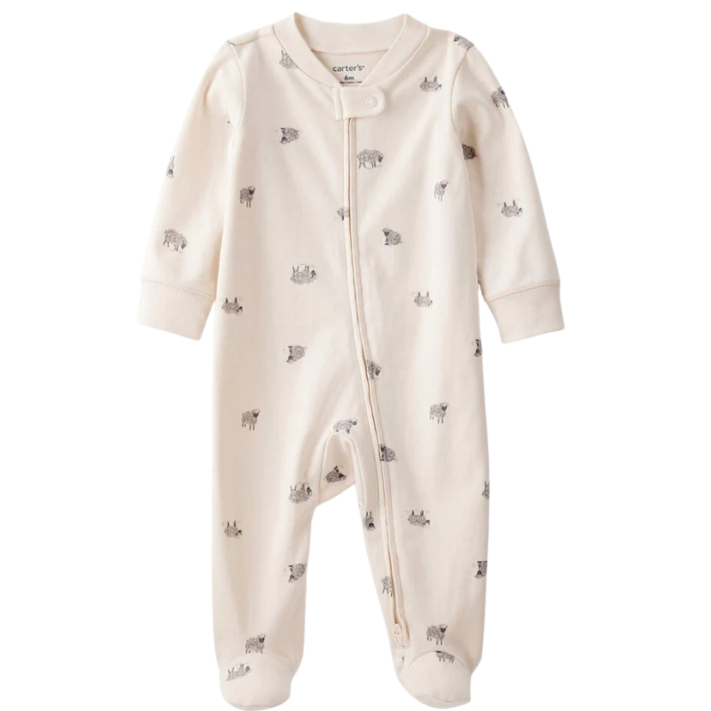 Pijama 1 pieza de algodón con estampado de ovejitas para bebé