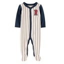 Pijama entera de algodón con broches y diseño de béisbol para bebé