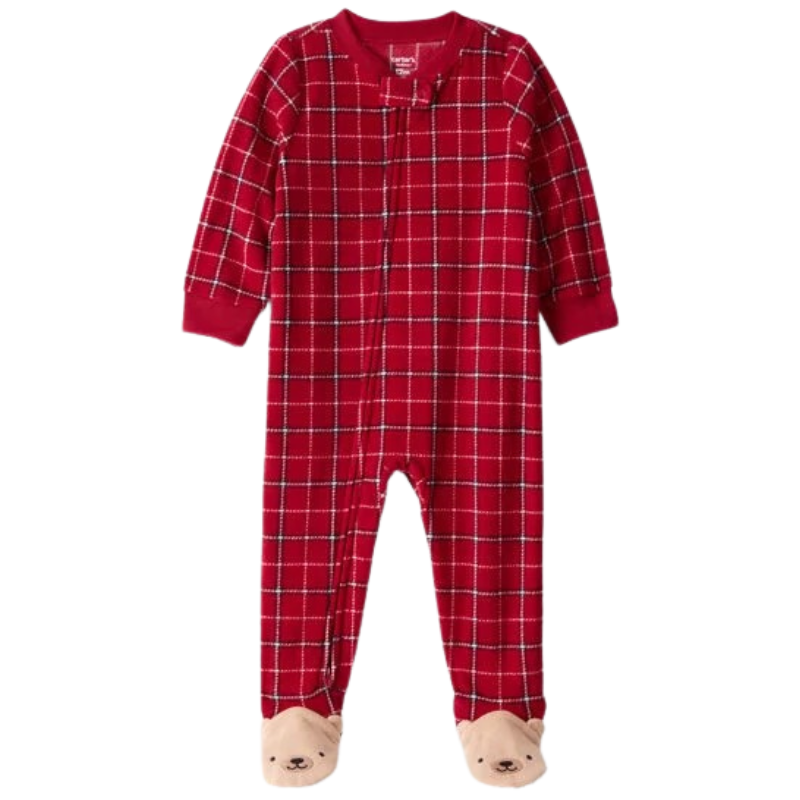 Pijama 1 pieza con estampado de cuadros para bebé