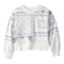Sudadera afelpada con estampado floral para niña