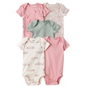 Set de 5 bodys de manga corta para bebé niña