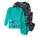 Set de 4 piezas de pijama con camiones para niño