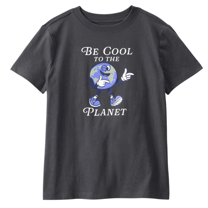 Camiseta para niño con estampado del planeta "Be Cool to the Planet"