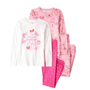 Pijama de 4 piezas de algodón para niña