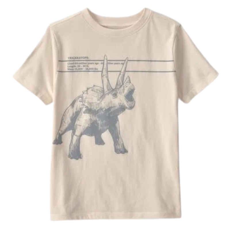 Camiseta con estampado de dinosaurio Triceratops para niño