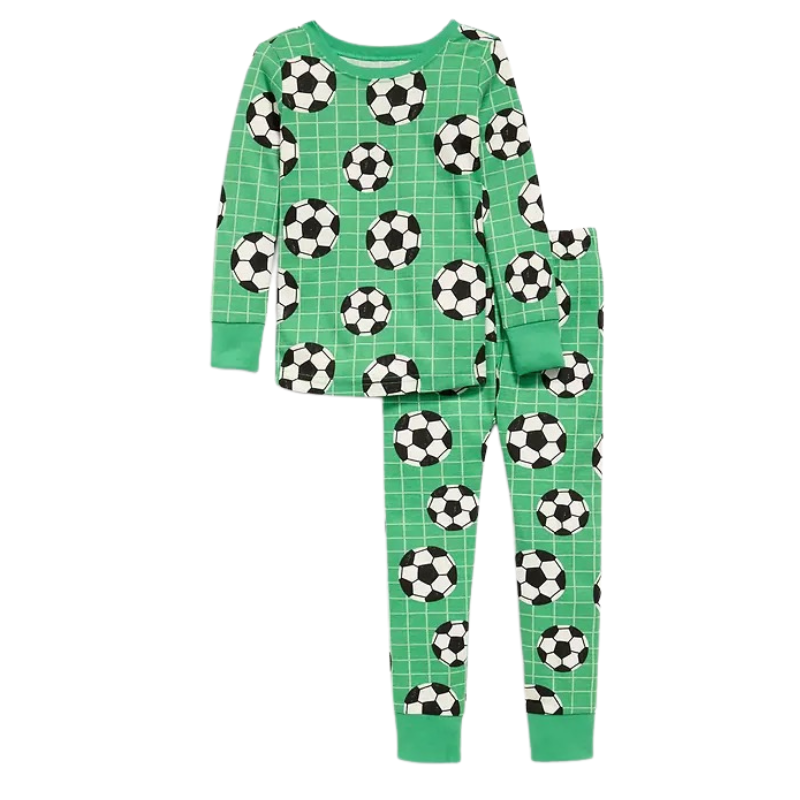 Pijama de 2 piezas estampada de soccer para niño