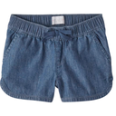 Short de chambray oscuro para niña con pretina elástica