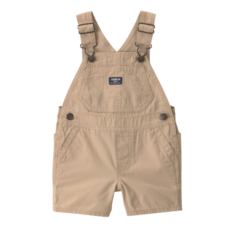 Overol Corto Canvas Khaki OshKosh para Bebito
