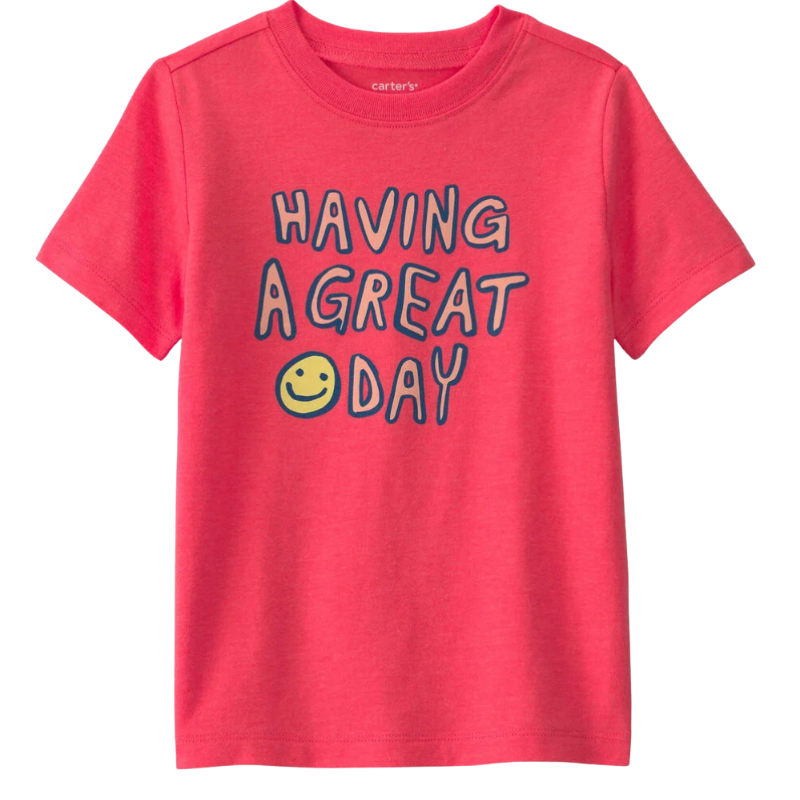 Camiseta manga corta con estampado "Having a Great Day" para niño