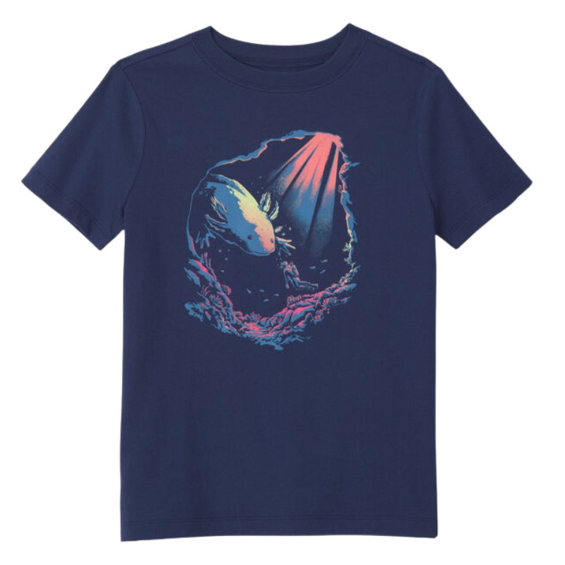 Camiseta manga corta con estampado de ajolote para niño