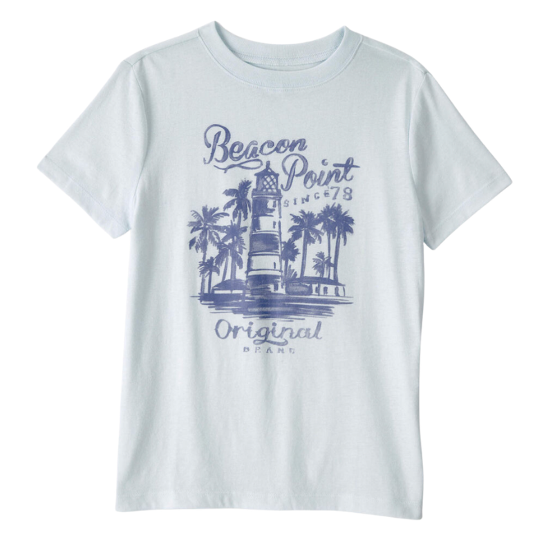 Camiseta manga corta con estampado de faro para niño